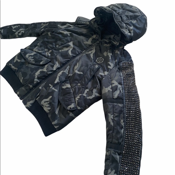 🎉HP 🎉 Philipp Plein Camo Studded Jacket - Picture 7 of 13